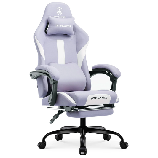 GTPLAYER Ace ProMotion Fabric Gaming Chair with Footrest, Purple